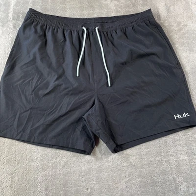 Pantalones Cortos Huk Performance Para Hombre XXL Negro Cordón Bañador Forrado Ligero Foto 1 de 4