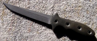 BRT Bladeworks Ben Tendick , Vorpal Tanto knife, Black Micarta, Maringer design - Image 1 of 4
