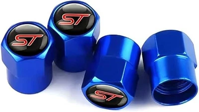 FORD ST 4x Blue Tyre Valve Dust Caps BRAND NEW - Image 1 of 3