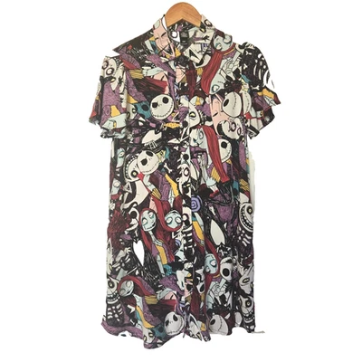 Disney Nightmare Before Christmas Halloween Dress Size Juniors S/M Button Up NBC - Image 1 of 4