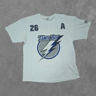 Camiseta Tampa Bay Lightning Anvil Hombres XL Blanca 26 Martin St Louis Camiseta de Hockey sobre Hielo Foto 1 de 4