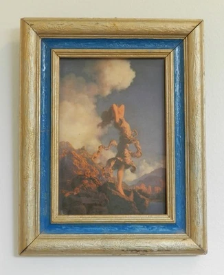 Vintage Maxfield Parrish “Ecstasy” Framed Art Print 1970s Blue Gold Frame - Image 1 of 4