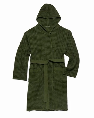 Onsen Supima Waffle Bath Robe Forest Green Size Large New with Bag - Image 1 of 4