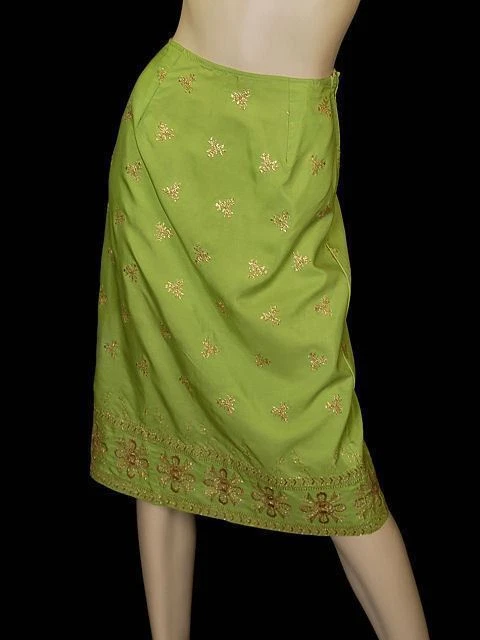 vtg RETRO Lime Green Pencil Skirt /Half Slip Gracette Eve Stillman 50S  Nylon S - Image 1 of 4