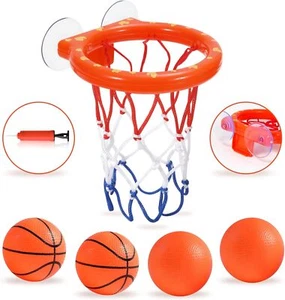 Bath Toys for Kids 4-8, Suction Cup Basketball Hoop Set with 4 Soft Balls for To - Picture 1 of 7