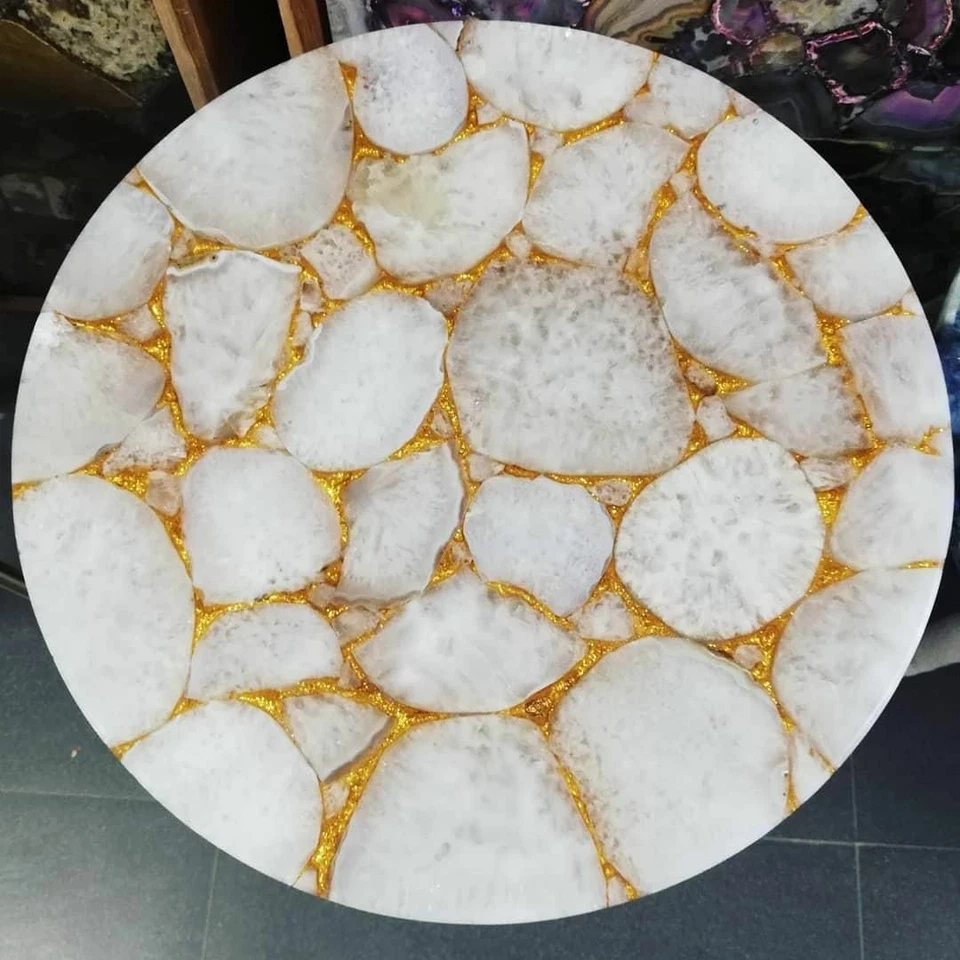 21" Agate Table Top Coffee Table Handmade Home Office Decor - Image 1 of 1