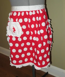 DISNEY PARKS rot/weiß MINNIE MOUSE gepunktet SCHÜRZE Rüschen KOSTÜM ACCESSOIRE - Bild 1 von 2