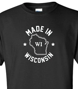 "Made in Wisconsin" T-Shirt Gr. S-4XL Cheese State Dairyland Madison Home Born - Bild 1 von 7