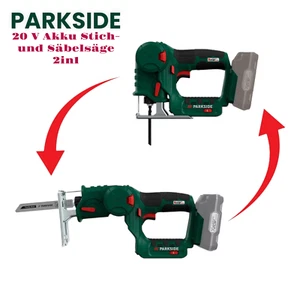 PARKSIDE PSSA 20-Li B2 2×1 Akku Stichsäge & Säbelsäge inkl Koffer & Sägeblätter - Bild 1 von 8