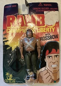 ! Toy Island 1995 Rambo Campeón de la Libertad con Ballesta Figura Cardada - Imagen 1 de 10
