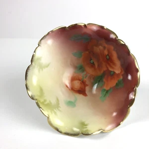 PT Bavaria Antique Trischenreuth Hand Painted Corn Poppy Bowl Scalloped 2.5 x 6 - Picture 1 of 9