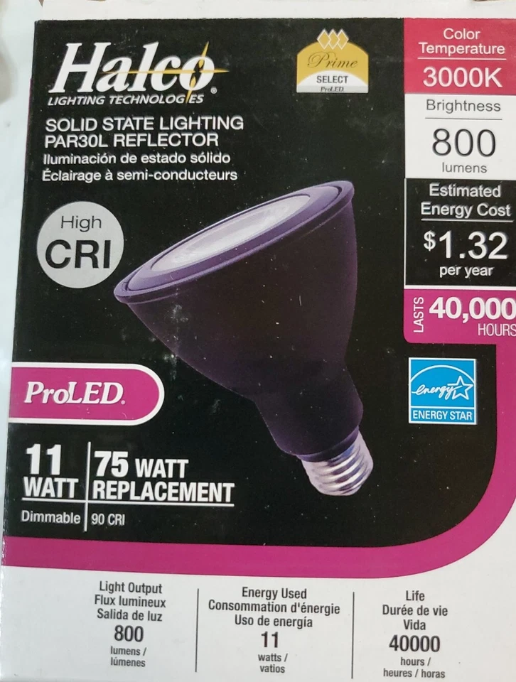 LED Flood : Halco ProLED Par30L 75 Watt Dimmable  Light Model # 82014 - Image 1 of 3