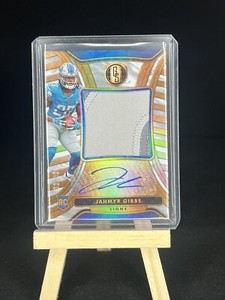 jahmyr gibbs 2023 Gold standard Rookie Auto Dual Colored Patch /49
