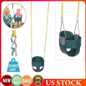 Baby Kid High Back Full Bucket Toddler Swing Seat w/ Chain Backyard Outdoor Play - Picture 1 of 12