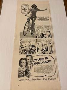 Anuncio de ciclismo vintage 1940 de Constance Moore Cycle Trades of America - Imagen 1 de 1