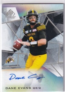 2021 CFL Game Used Dane Evans Auto