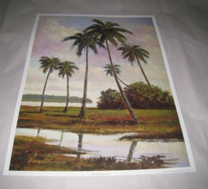 Druck Palm Bay II Künstler Van Martin Sonnenuntergang Marketing Panama-Stadt FL 19/25" - Bild 1 von 9