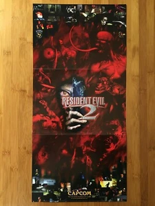 1998 Official Resident Evil 2 Foldout Poster PS1 PSX Playstation 1 Authentic RE2 - Picture 1 of 6