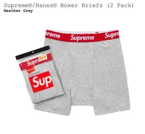 CAMISETA BOXER SUPREME HANES (GRIS JASPEADO) (GRANDES) (PAQUETE DE 2) SS25 BOX LOGO - Imagen 1 de 4