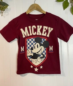 Disney Mickey Mouse Boys Graphic T-Shirt Size 5/6 Red Short Sleeve Cotton Blend - Picture 1 of 6