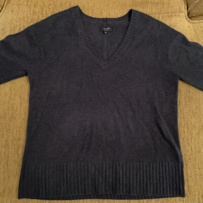 Jigsaw Womens Gray Cashmere Long Sleeve V-Neck Knit Pullover Sweater Size Medium - Image 1 of 4