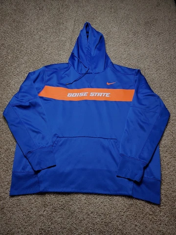 Boise State Broncos Hoodie XL Mens Blue Long Sleeve Pullover Sweatshirt Nike Cover