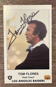 1985 Tom Flores Los Angeles Raiders Kodak Firefighters Karte #2 von 4 handsigniert - Bild 1 von 2