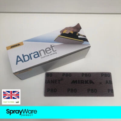 Mirka Abranet Sanding Strips Grit P80 70 x 198mm Abrasive 50PK Full Box