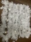 Vintage White Fluffy Tinsel Christmas/ Wedding Garland  With Bells 15’ Feet