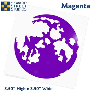 Calcomanía de vinilo magenta luna llena, pegatina para ventana lunar #1328-MG - Imagen 1 de 5