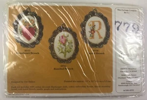 Initial Brooch Cross Stitch Kit 779 Creative Circle Vintage 1982 Sealed  - Picture 1 of 3