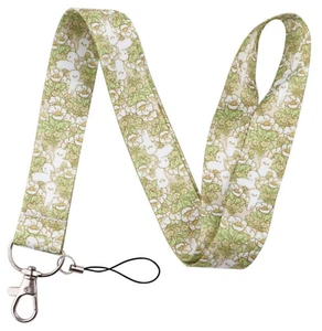 Lamm Schaf Baby Alpaka Blumen flauschig weiß Wolle Kawaii süß 17,7" Hals Schlüsselband - Bild 1 von 5