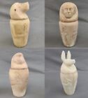 (4) 3000 y/o Egyptian Alabaster Canopic Figural Jars 9-10" H