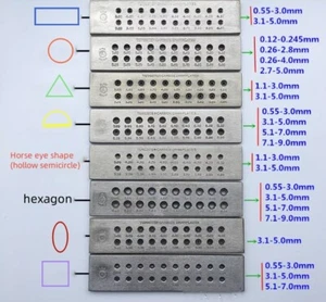 Drahtziehplatte Schmuckherstellung Werkzeuge Halbrund Quadrat Dreieck Sechseckig - Bild 1 von 14