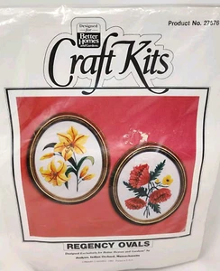 Better Homes Embroidery Kit Framed Floral Wall Decor Needlepoint Cottage Granny - Picture 1 of 5