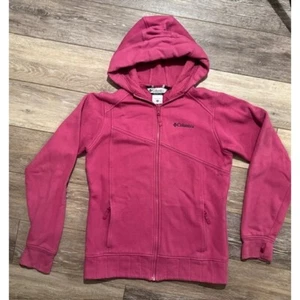 Columbia Full Zip Hoodie Jacket Athletic Warm Comfy Casual Pink Youth 18/20 - Picture 1 of 4