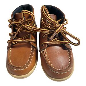 🔥 BABY BOY TODDLER POLO RALPH LAUREN TAN BROWN LEATHER BOOTS SHOES SIZE 6 🔥