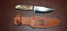 VINTAGE NK NOLAN CUSTOM 4.5'' BLADE BONE ANTLER KNIFE WITH SHEATH