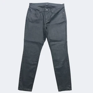 Eileen Fisher Damenjeans 12 beschichtet Bio-Baumwolle Stretch gerades Bein hergestellt in den USA - Bild 1 von 11