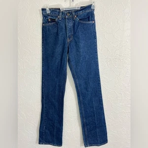 Vintage Levi's 517 Herrenjeans 29 x 34 blau 1980er dunkle Waschung USA Boot Cut orangefarbenes Etikett - Bild 1 von 5