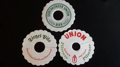 3 Pilsdeckchen Pilsrosetten Pilskragen Dortmunder Union Bier Brauerei DUB  - Bild 1 von 4