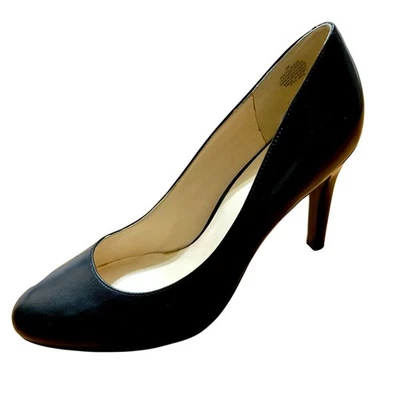 Tacones de cuero negros Nine West 9M con tacón de aguja de 3,5" Foto 1 de 4