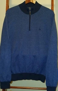 Suéter Pullover Brooks Brothers Algodón Cachemira Manga Larga 1/4 Cremallera Para Hombre Grande - Imagen 1 de 3