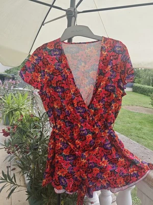 Damen Overall Jumpsuit 42 44 Blumen Urlaub Neu - Bild 1 von 4