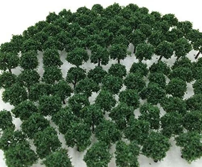 Forest Trees Quantity 50 N Scale diorama Landscape 3cm Dark green F/S w/Track# - Image 1 of 4