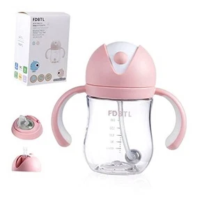 Baby Soft Spout Sippy Cups, Learner Cup with Removable Handles, Leak Pink 9oz - Picture 1 of 7