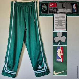 Vtg 2004 Nike Team NBA BOSTON CELTICS Green L Tear-Away Basketball Warmup Pants - Picture 1 of 20