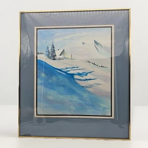 Vintage Original Water Color Wall Art Framed Signed By Artist Snow Scenery '87  - Picture 1 of 10