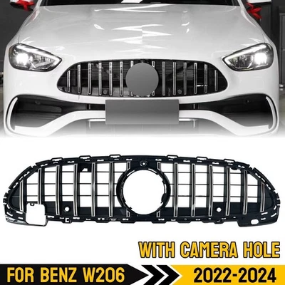 For Mercedes Benz C200 C300 C43 AMG Line 2022 23 2024 Chrome Front Bumper Grille - Image 1 of 4