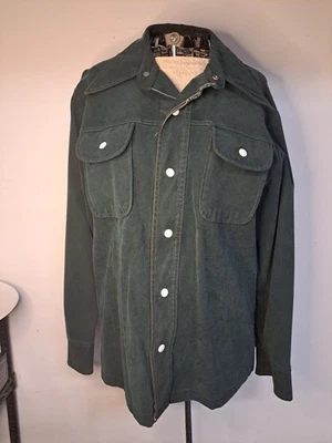 Vtg 70s White Snap Shirt Rockabilly Western Cowboy Acetate Nylon Suede Men Large - Image 1 of 4